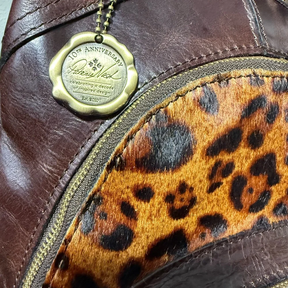Patricia Nash Alencon Leopard Print Backpack - Picture 5 of 15